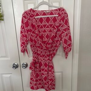 Old Navy Pink Wrap Midi Dress with Dolman Sleeves